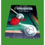 1961 - Hustler (French) - French Grande - 1982 Re-release poster featuring billiard table with