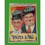 1940's - Laurel & Hardy - Belgium Affiche - Belgium re released the Laurel and Hardy films on a
