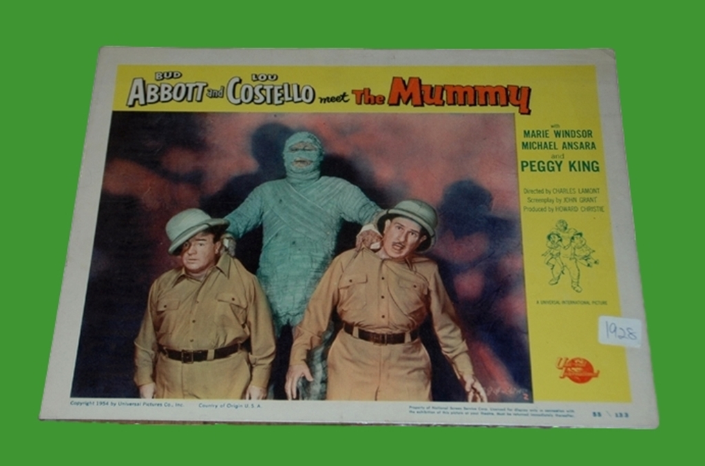 1955 - Abbot & Costello Meet the Mummy - Lobby Card - This portrait card features the comedy duo