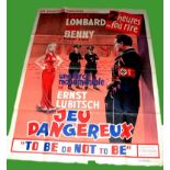 1942 - To Be Or Not To Be - French Grande - Original French Release, the film was not released in