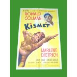1944 - Kismet - US One Sheet. Rare Style D Superb art of Marlene Dietrich and Ronald Coleman in this