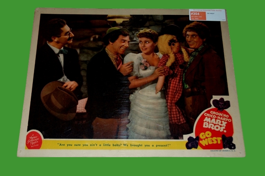 1940 - Go West - Lobby Card - Scene Card featuring Groucho, Chico and Harpo - The Marx Brothers.