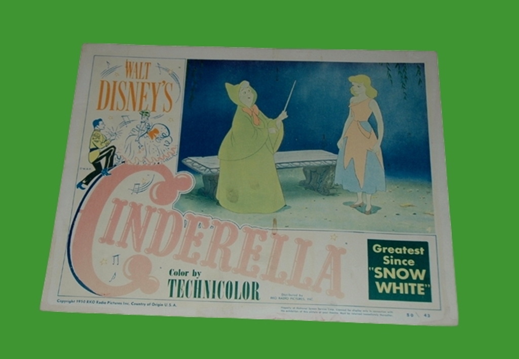 1950 - Cinderella - Lobby Card - Fairy Godmother scene card. Disney's classic animated version of