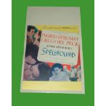 1945 - Spellbound - US Window Card. Gregory Peck and Ingrid Bergman star in this seminal Hitchcock