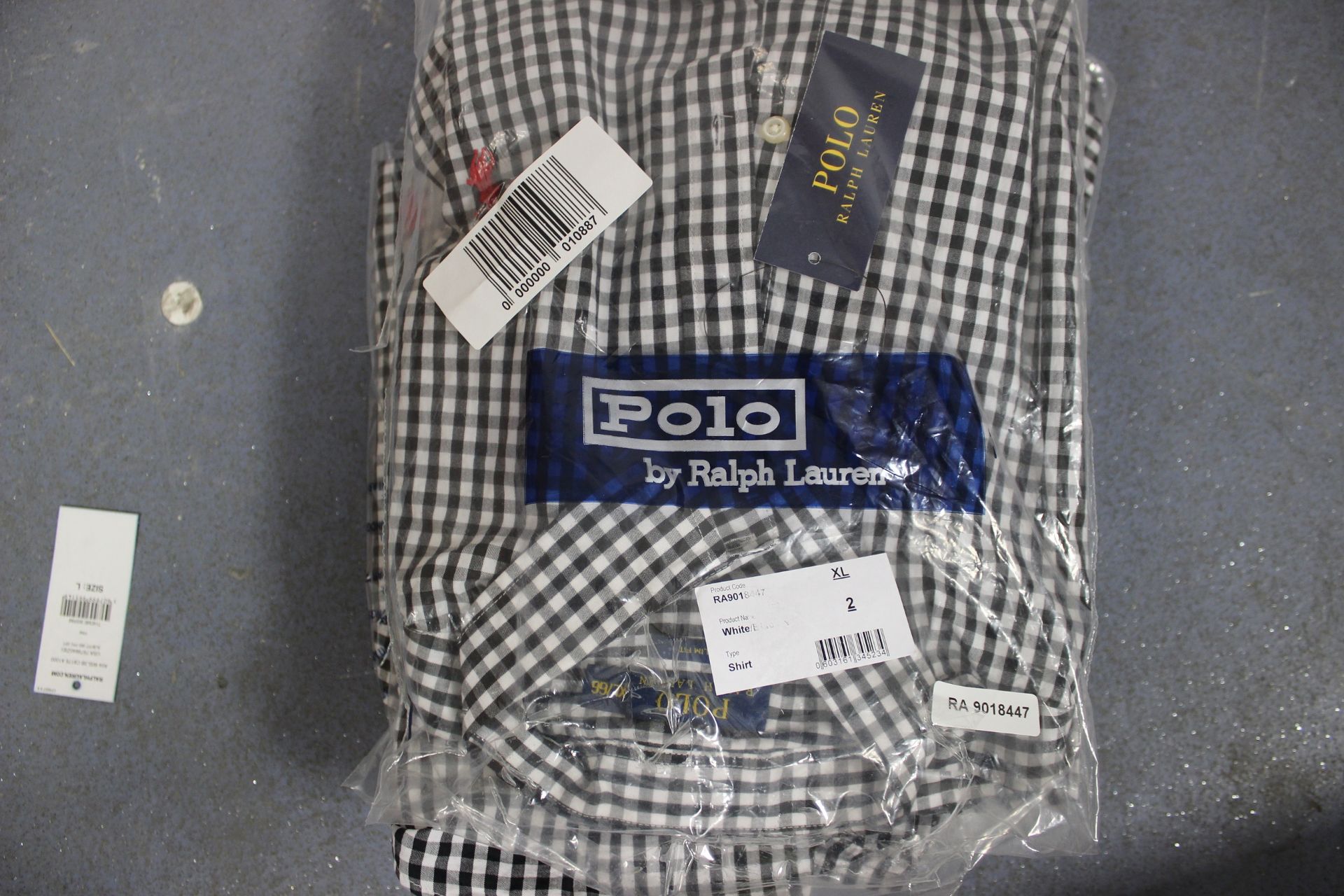 5x Ralph Lauren Black/White Check L/S Shirt XL Gr