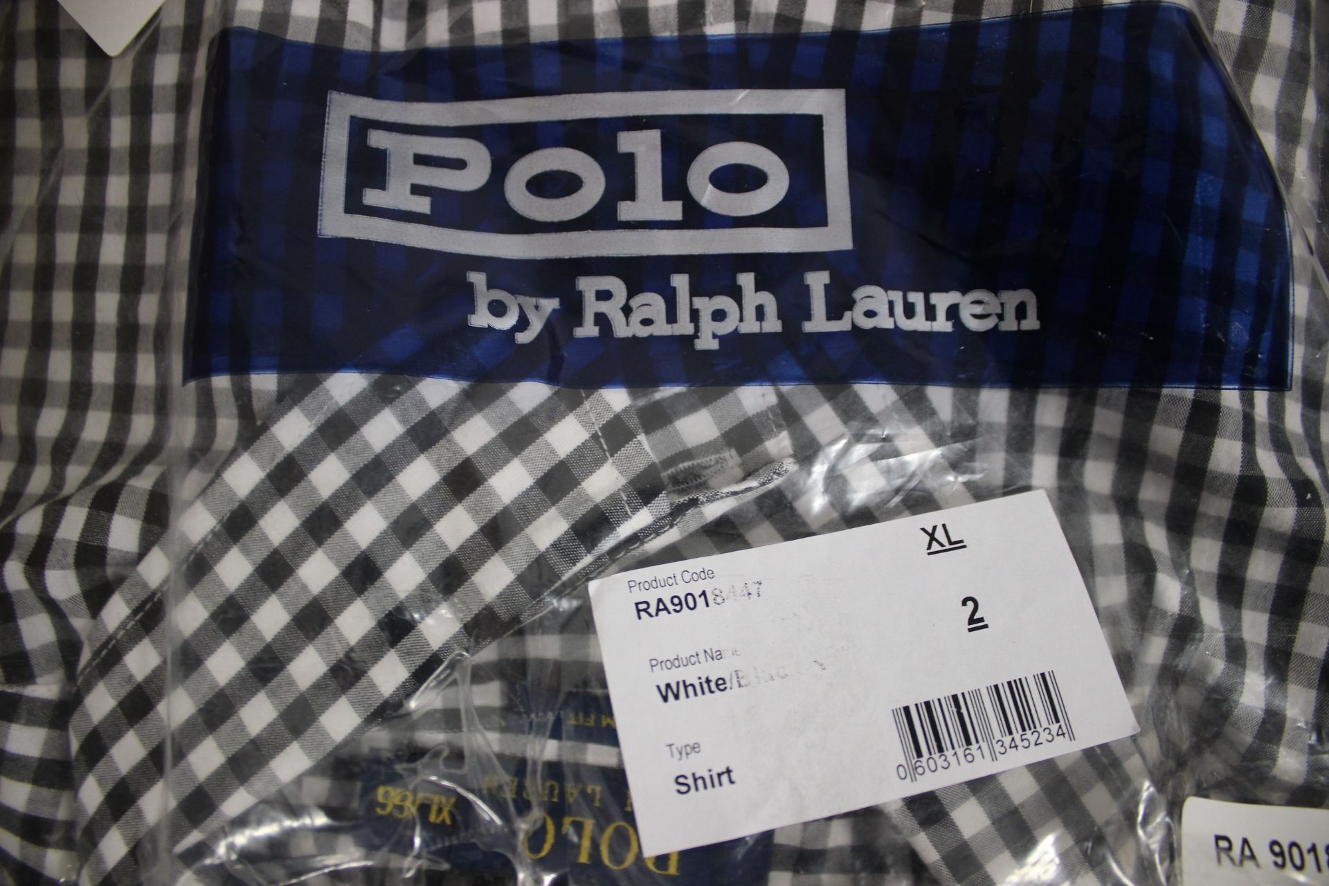 5x Ralph Lauren Black/White Check L/S Shirt XL Gr - Image 2 of 2