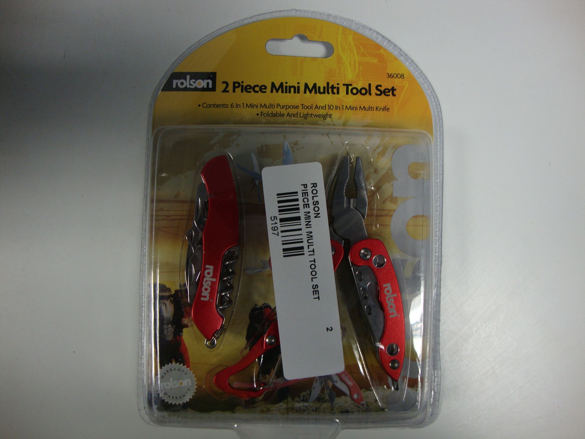 50x Rolson Red/Silver 2 Piece Mini Multi Tool Set - Image 2 of 5