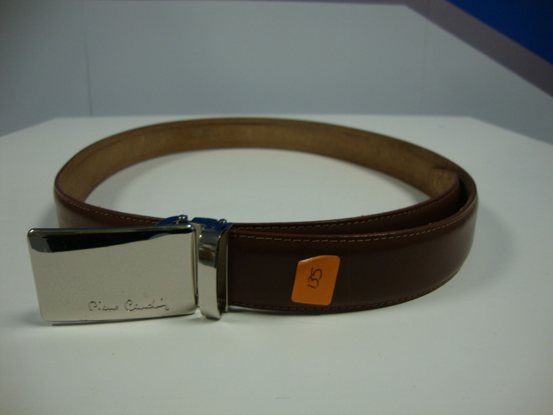 1x Pierre Cardin Brown Mens Leather Belt Grade A