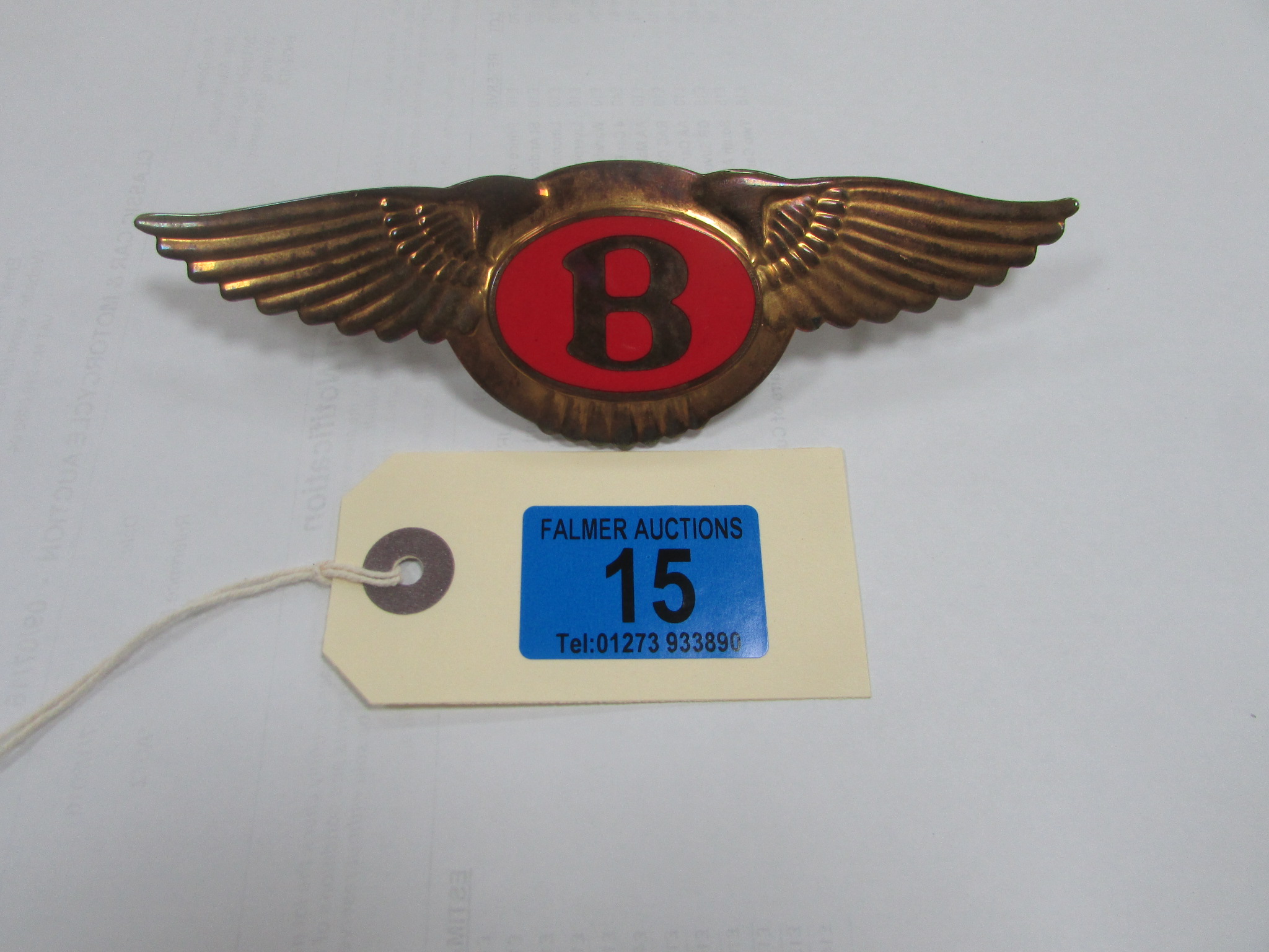 Bentley Car Badge (gold colour)