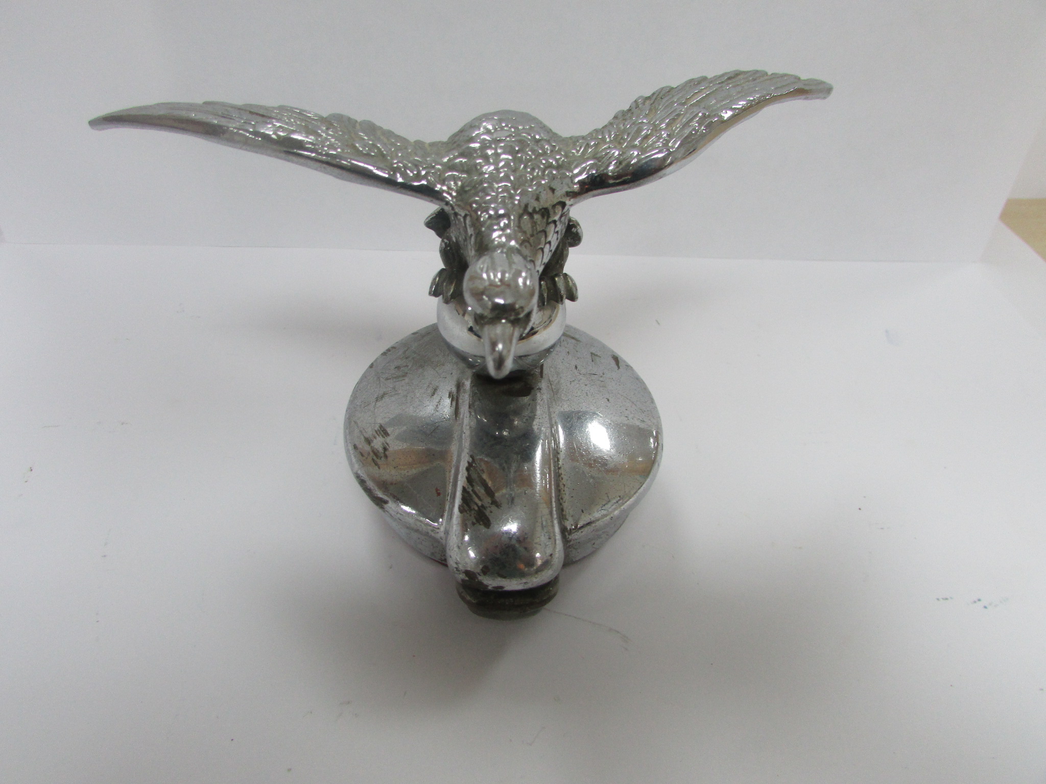 Nickel Plated Eagle in Flight Car Mascot