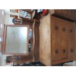 Pine dressing table chest of drawers