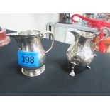 2 silver small jugs