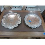 2 silver plated trays