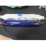 2 Victorian glass rolling pins