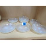 Set of 7 Lalique style sweetmeat dishes