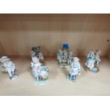 6 Continental porcelain figures