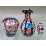 3 Imari vases