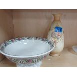Crown Devon vase and Grimwades bowl