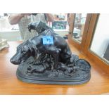 Bronze figure of dogs