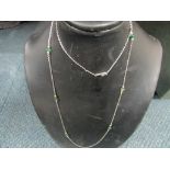 18ct gold Emerald and pearl necklace