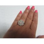 18ct white gold diamond cluster ring