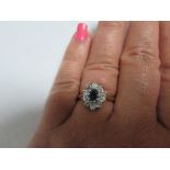 18ct gold sapphire and diamond cluster ring
