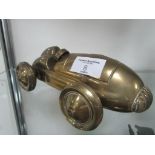 Brass racing car