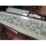 Framed Surrey map and other pictures