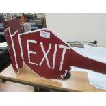 Metal exit sign
