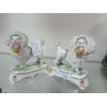 Pair of Victorian Staffordshire porcelain poodles