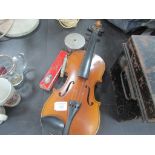 Violin / harmonica and 2 other items