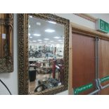 Carved wooden oblong mirror