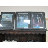 3 framed alien prints