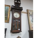 Continental oak cased wall clock