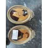 Pair of framed miniature pictures