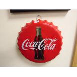 Coca Cola bottle top style wall sign