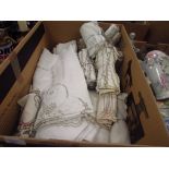 Box of linen and doilies