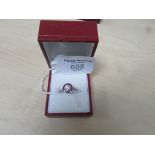 Platinum ruby target ring