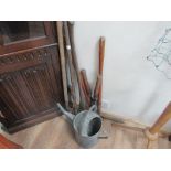 Quantity of vintage tools and watering can