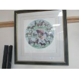 Framed 'Epsom Tribute to Lester Piggot' signed by Lester Piggot. Limited Edition 217/950