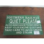 Southern Railway cast sign