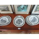 6 Cantebury collection plates of Croydon