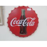 Coca Cola top hanging metal sign