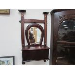 Mahogany Art Nouveau hall mirror with secret drawers