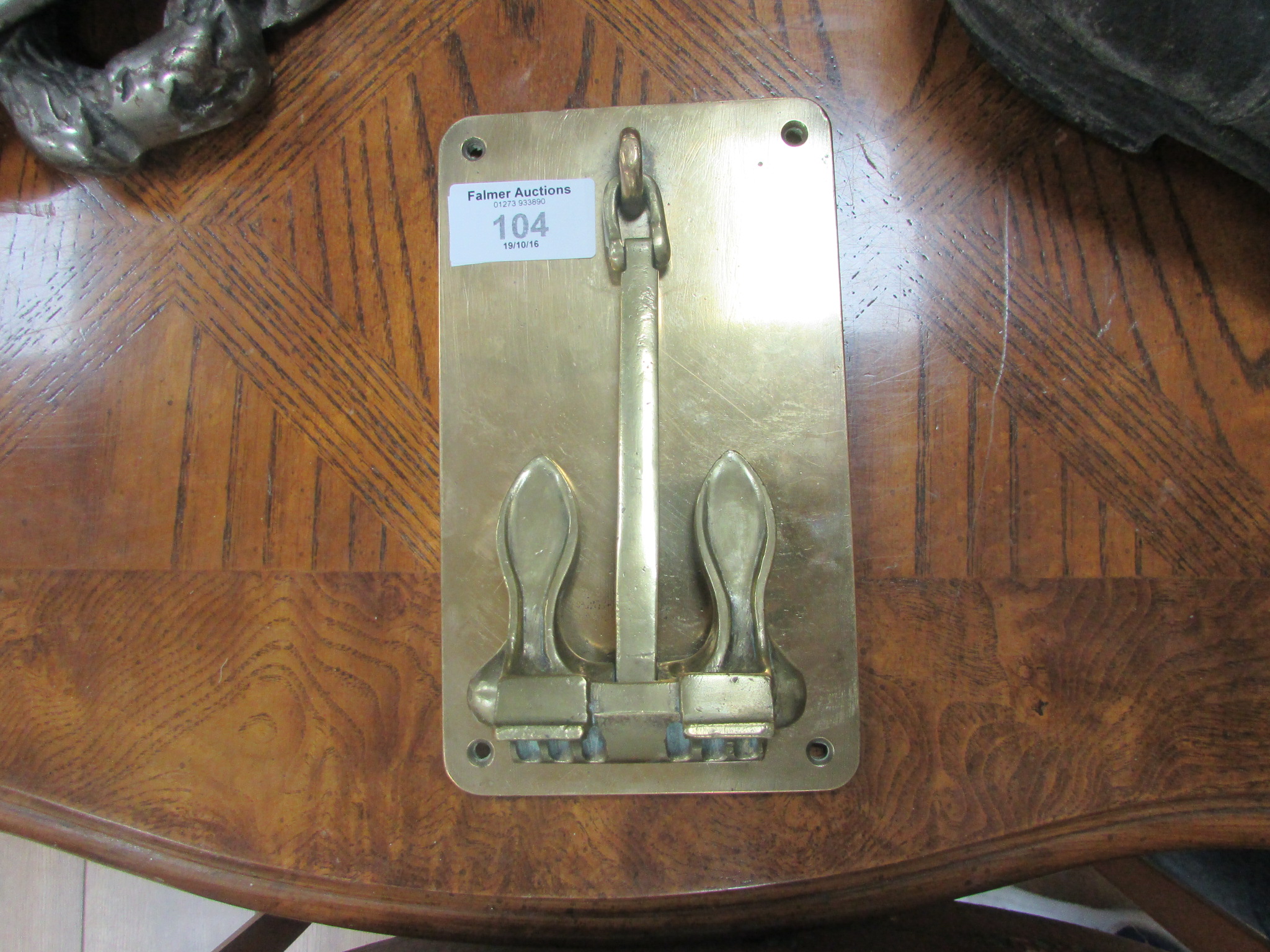 Brass anchor door knocker