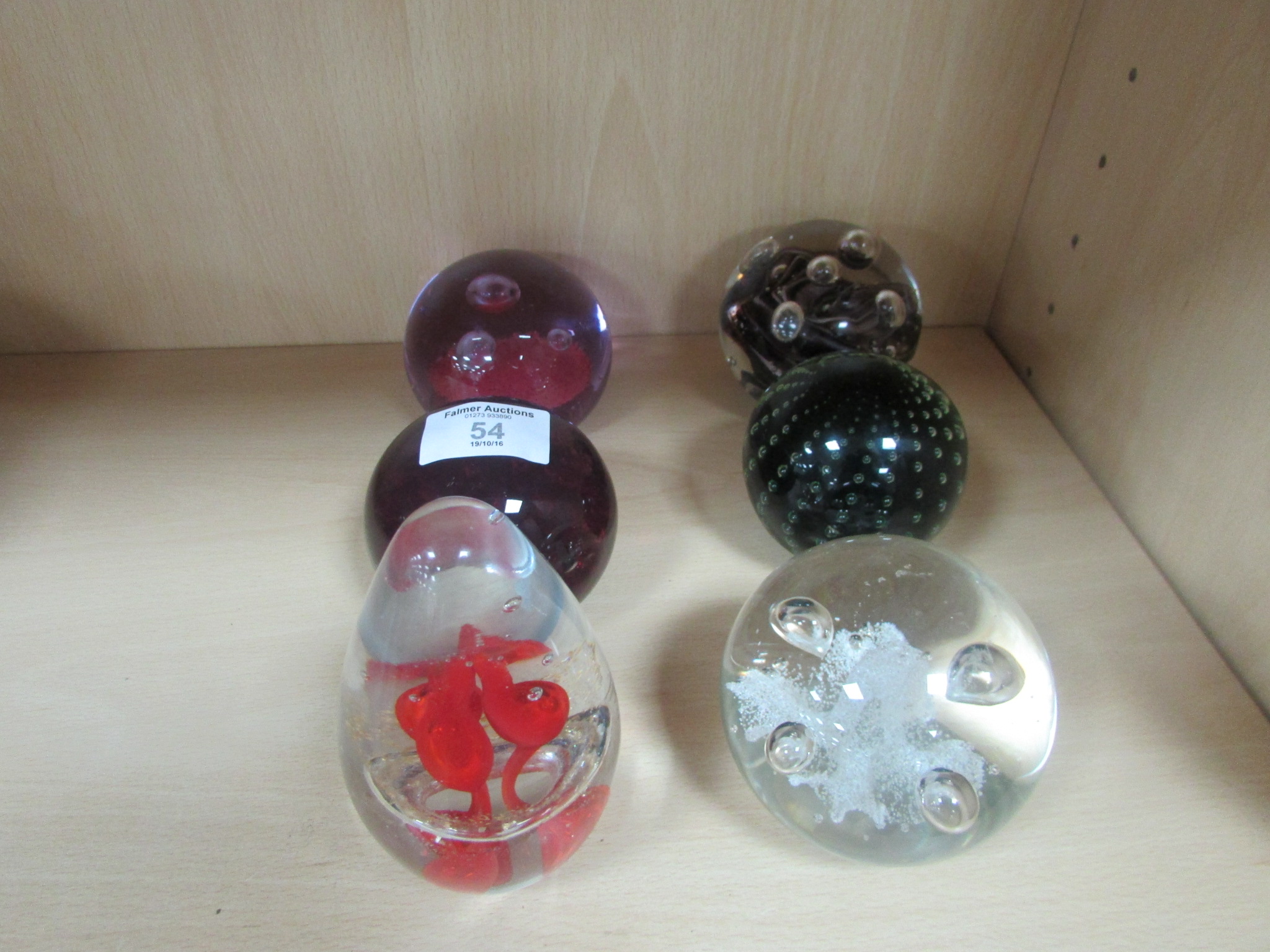 Murano paperweight and 5 others