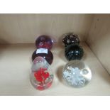Murano paperweight and 5 others