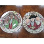 Pair Royal Doulton plates 'The mayor and The Squire'