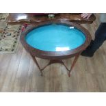 Edwardian Rosewood hand painted specimen table