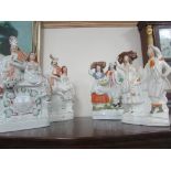 4 Staffordshire figure groups